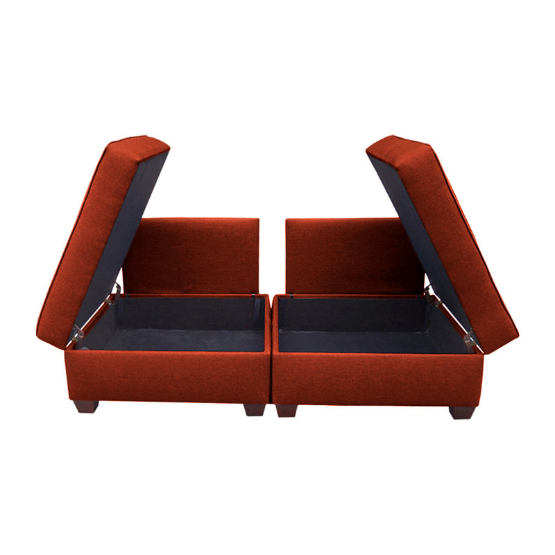 Anke Twin 72'' Upholstered Convertible Sofa, Brick Polyester Blend
