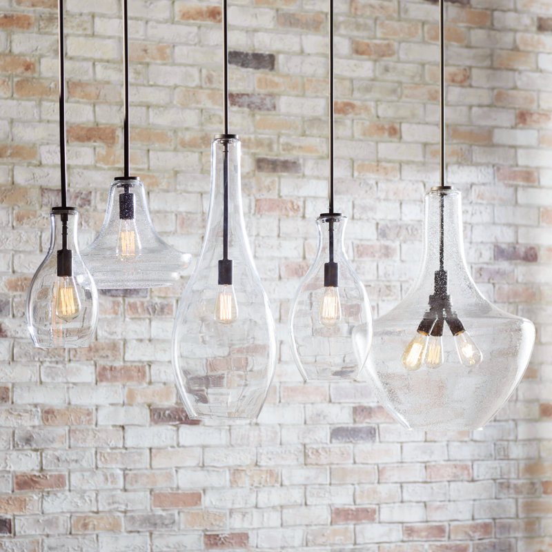Luminaire suspendu unique à 3 lumières Moten, Bronze vieilli