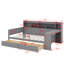 Lit de jour double avec tablettes, tiroirs et bureau d'étude-625480769