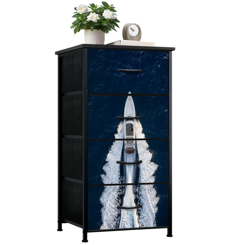 Commode 4 tiroirs avec tiroirs verticaux