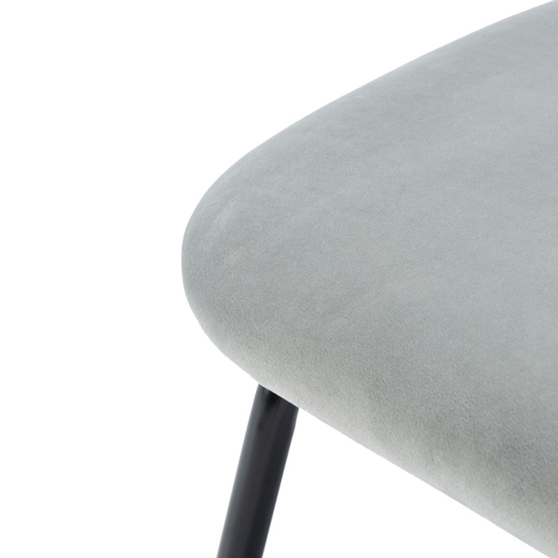 Fendley Velvet Side Chair, Gray Velvet