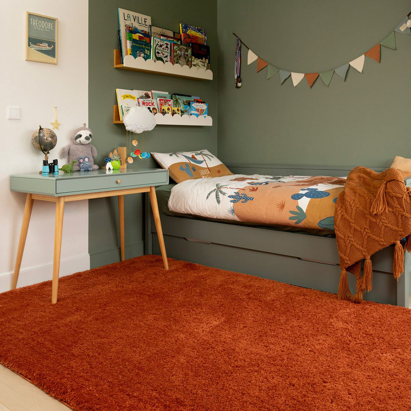 Solid Colour Machine Tufted Shag Area Rug, 120cm x 170cm