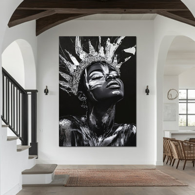 Black Art Canvas Wall Art - Painting Artwork for Wall Decor, Vibrant Abstract Black  Art Prints Wrapped Canvas with Pine Frame, 24×36 inches
