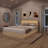 Harlow Queen Size Slatted Bedframe and Headboard with Integrated Light-812875426
