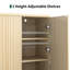 Buffet cannelé avec rangement, buffet en bois avec portes, petite armoire d'appoint pour cuisine et salle à manger-898507728