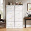 Ensemble de 2 classeurs verticaux à 4 tiroirs, armoire de rangement de bureau avec serrure, barres de suspension réglables, 130 cm (H) x 45 cm (P) x 58 cm (L)-910849495