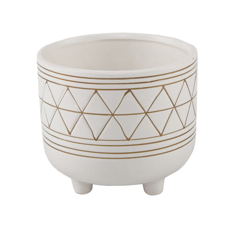 Crisman Handmade Ceramic Pot Planter, Gold