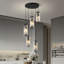 Luminaire suspendu cylindrique à 5 lumières à intensité variable avec accents de cristal-2094169923-2121709321