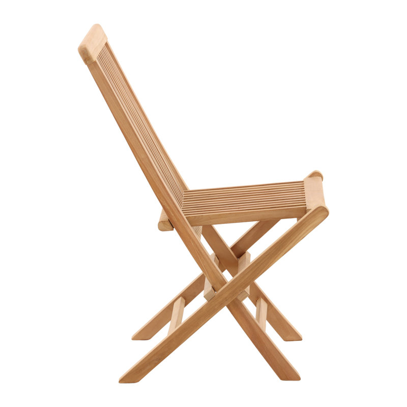 Ashdown Natural Finish Indoor-Outdoor Slatted Teak Folding Patio Chair