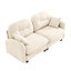 Tissu en chenille de canapé modulaire avec causeuse Cloud, dossier capitonné, conception ergonomique, accoudoirs élégants, base en bois, convient aux salons, beige-1060515976