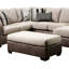 Revêtement contemporain brun et bicolore, pieds fuselés en plastique, assise en microfibre, matériaux de style haut de 17 pouces, l 38 po x H 17 po