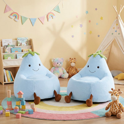 Fauteuil à billes pour enfants avec siège aubergine et siège-coussin pour jouer, lire et regarder la télévision pour les tout-petits et les chambres d'enfants