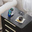 Table de chevet moderne noire avec station de charge, table de bout à 3 tiroirs avec ports USB et prises de courant, table de chevet avec poignées dorées, grand espace de rangement pour la chambre à coucher-383391233