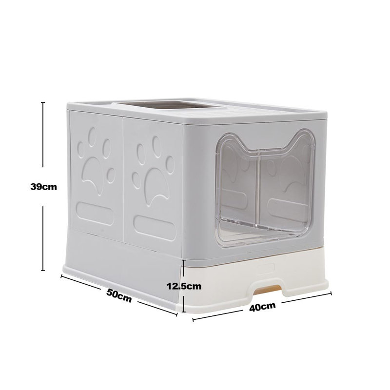 Noell Plastic Enclosed Litter Box with Scoop