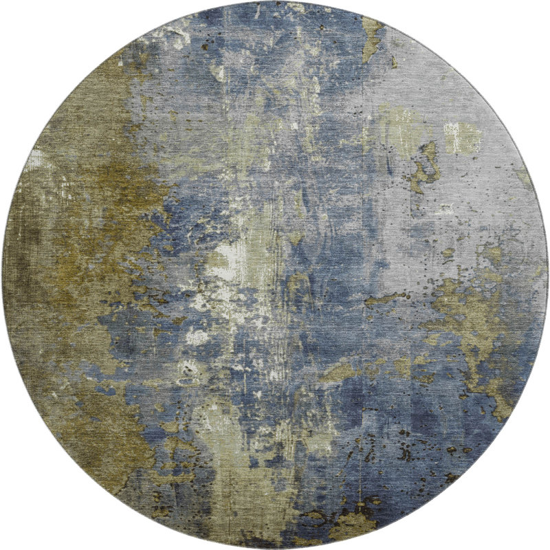 Premium Machine Washable Medena AMF1870 Abstract Rug, Round 8'