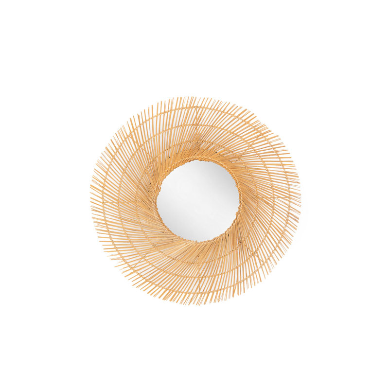 Zeus Coconut Cane Flat Wall Mirror