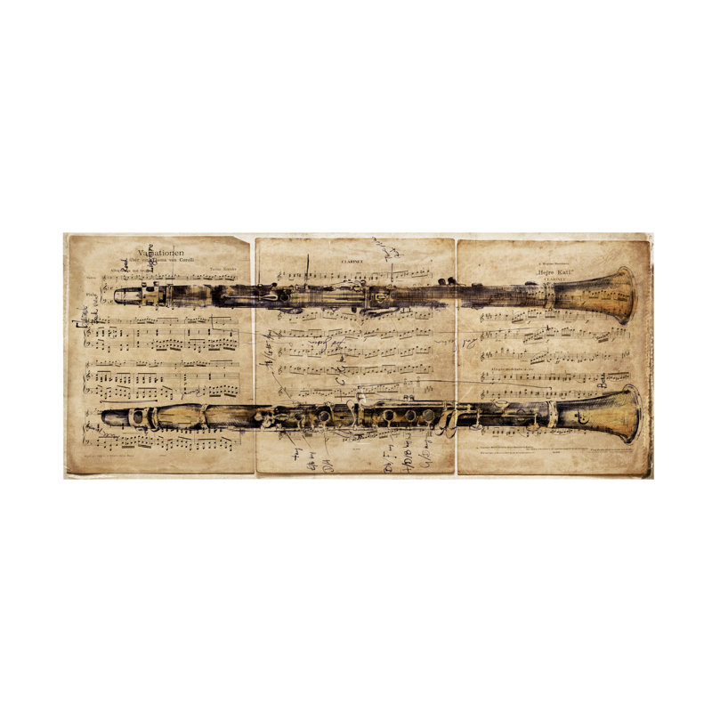 Art sur toile «Clarinet» par Sympos Design, H 8 po x l 19 po x P 2 po