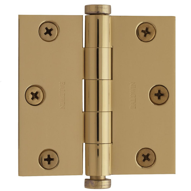 3" H x 3" W Butt Bearing Door Hinge, Lifetime Brass