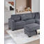 Ensemble de 3 coussins de canapé rembourrés et rembourrés en tissu velours côtelé gris foncé