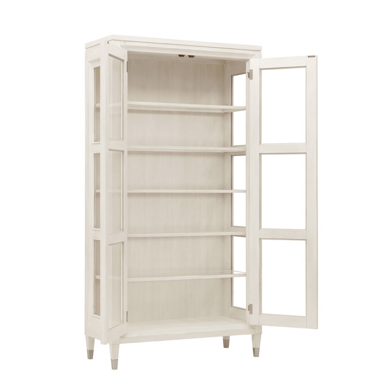 Reflection Gray Lighted China Cabinet with Glass Doors