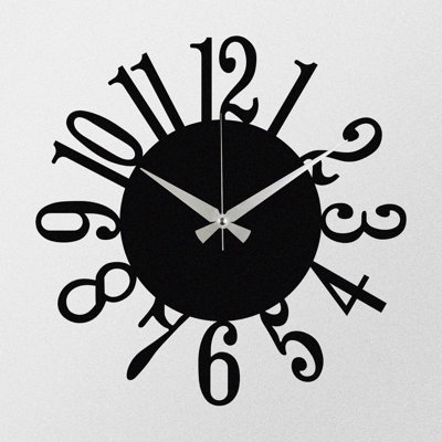 Stylish Decorative Metal Wall Clock, Black, 18.9 x 18.9 inches | 100% Metal Construction, Thickness: 0.05 inches | Requires 1 AA Battery (Not Included) | Perfect for Modern Home Decor & Living Spaces
