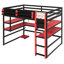Lit mezzanine Gaming avec rangement intégré et éclairage RVB-317250946