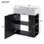 Meuble-lavabo flottant moderne de 21,6 po avec lavabo en céramique - parfait pour les petites salles de bain, rangement à droite-1337125562