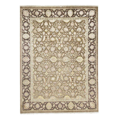 Tapis beige / brun / chameau noué à la main de haute qualité