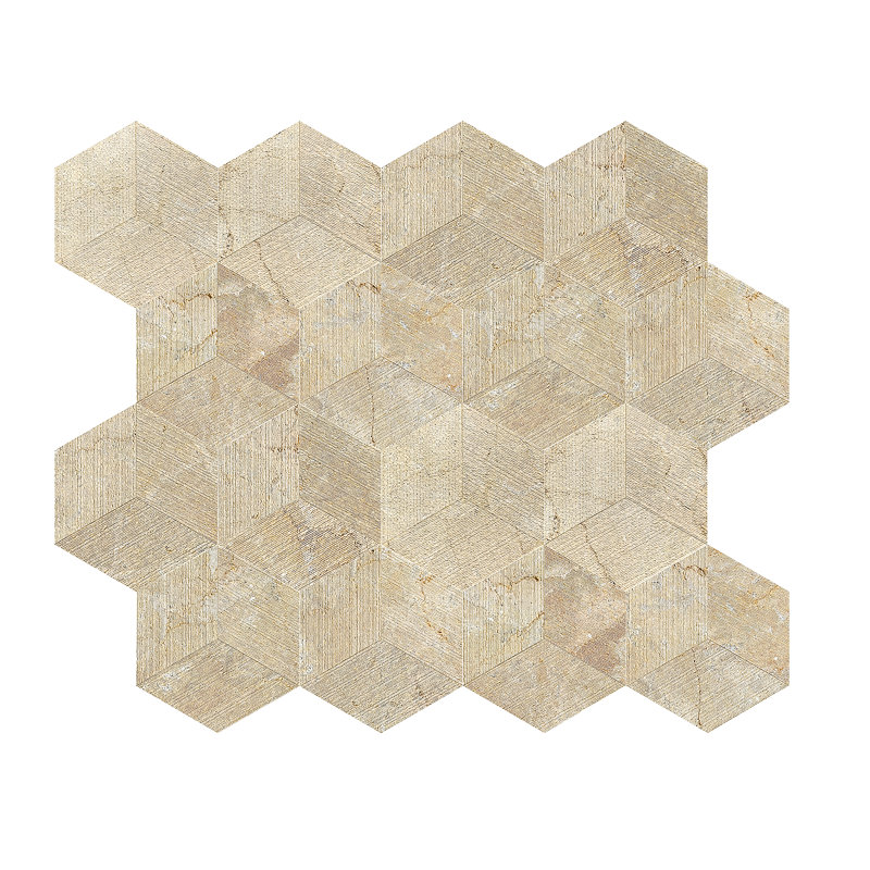 Marbre hexagonal, marbre naturel, pour mur, finition texturée en bois franc, marbre cannelé 3D, pierre naturelle, marbre véritable, marbre véritable, 1 boîte de 12 pièces