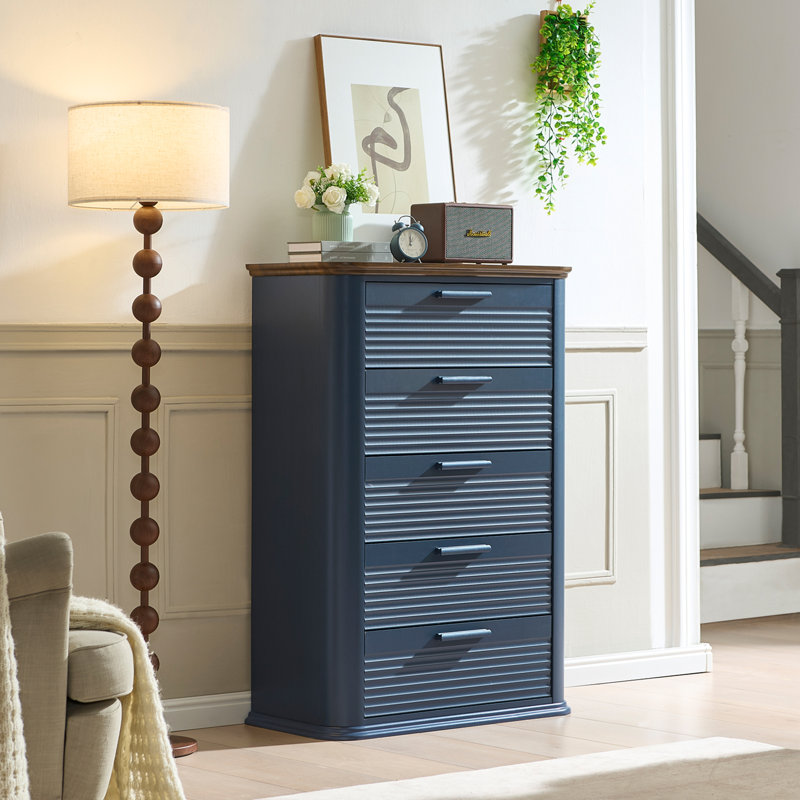 Commode 5 tiroirs Modern Wood, Marine