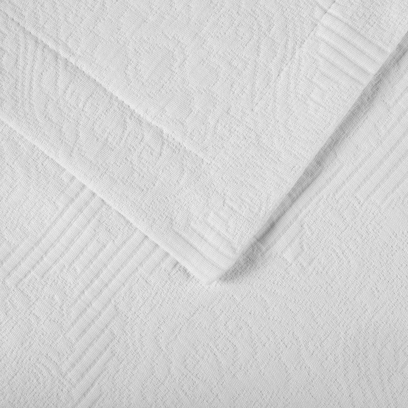 Ensemble de couvre-lit respirant à médaillon en coton avec coussin de qualité supérieure Superior Victory , Blanc