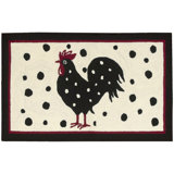 Tapis blanc touffeté à la main pois coqs avec points Stella