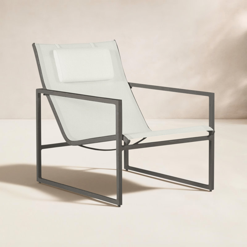Serenata Sling Easy Lounge - Gray With Gray SlIng, No Welt, Natural White, Gray/Gray Sling