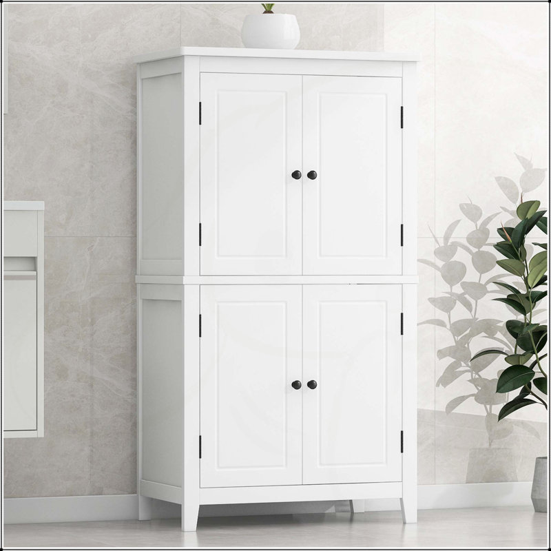 Versatile Freestanding Bathroom Cabinet With Multiple Features For Optimal Storage, White