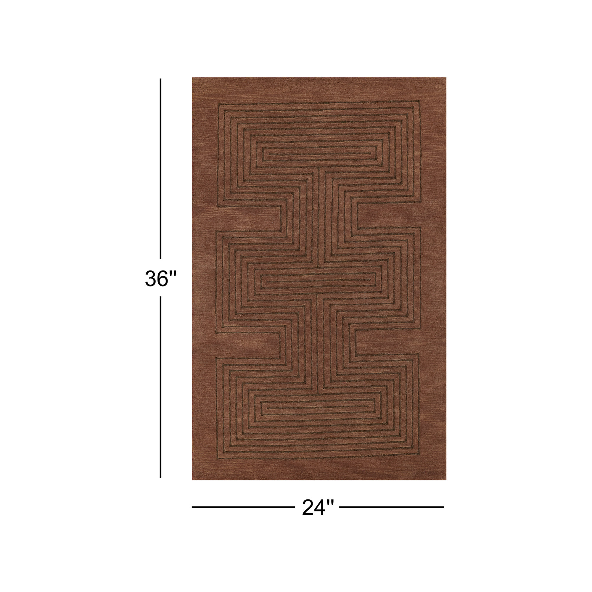 Orlie Hand Tufted Wool Brown Rug, Brown, Rectangle 2' x 3'