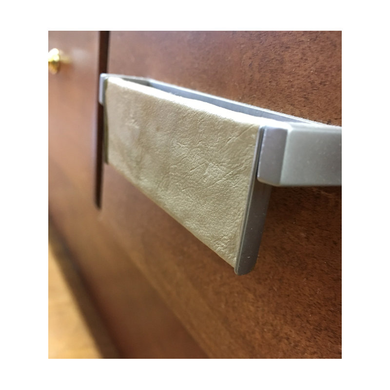 (Paquet de 5) Poignée en cuir italien Mid-Century et chrome mat 3-3 / 8 pouces
