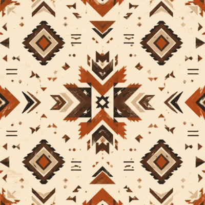 Removable Peel and Stick Wallpaper Roll Western Aztec Southwestern Native American Farmhouse Navajo 17.7"W x 118"H