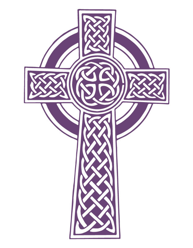 Décalcomanie murale croisée nœud celtique, Violet, H 35 po x l 22 po x P 0,01 po