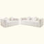 Canapé moderne sans os avec deux coussins décoratifs circulaires, tissu en polyester à poils longs texturé litchi doux pour la peau, canapé en mousse à carreaux-1226136636