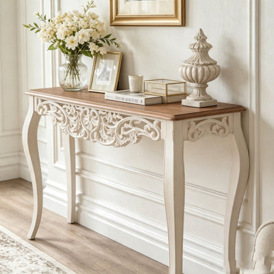 43.31 Inch French Country Carved Console Table