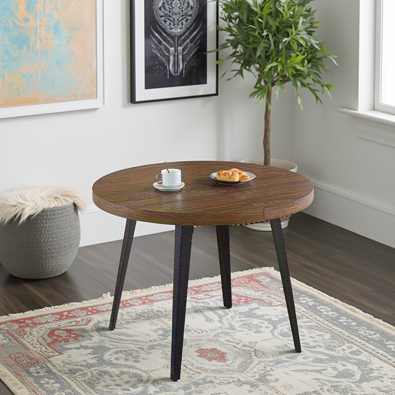 Table extensible multifonctionnelle - Pieds en MDF et table basse, Bois brun, Noir