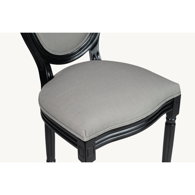 Ensemble de 2 chaises de salle à manger French Country, Gris clair, Noir