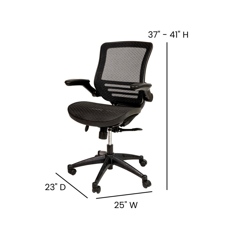 Black Mesh Executive Swivel Office Chair with Adjustable Arms
