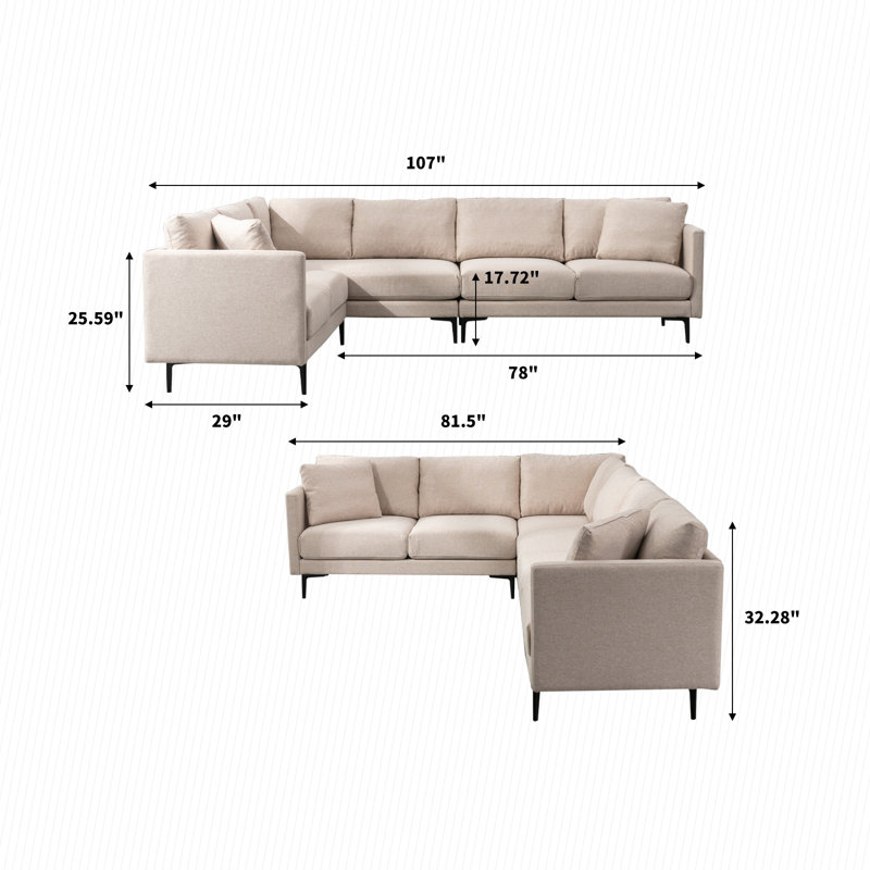 Canapé modulaire Ivy Bronx, Lin beige