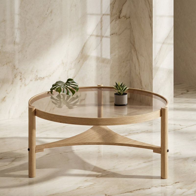 Table basse Gifu l 39 po x H 18 po x P 39 po, Oak