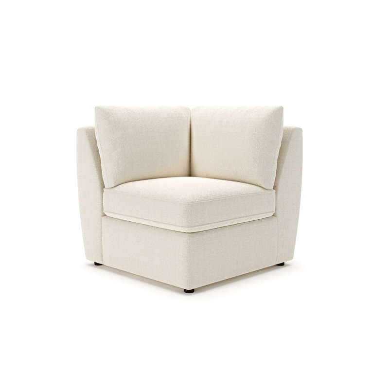 Chaise d'angle rembourrée Halston, Perle Davis