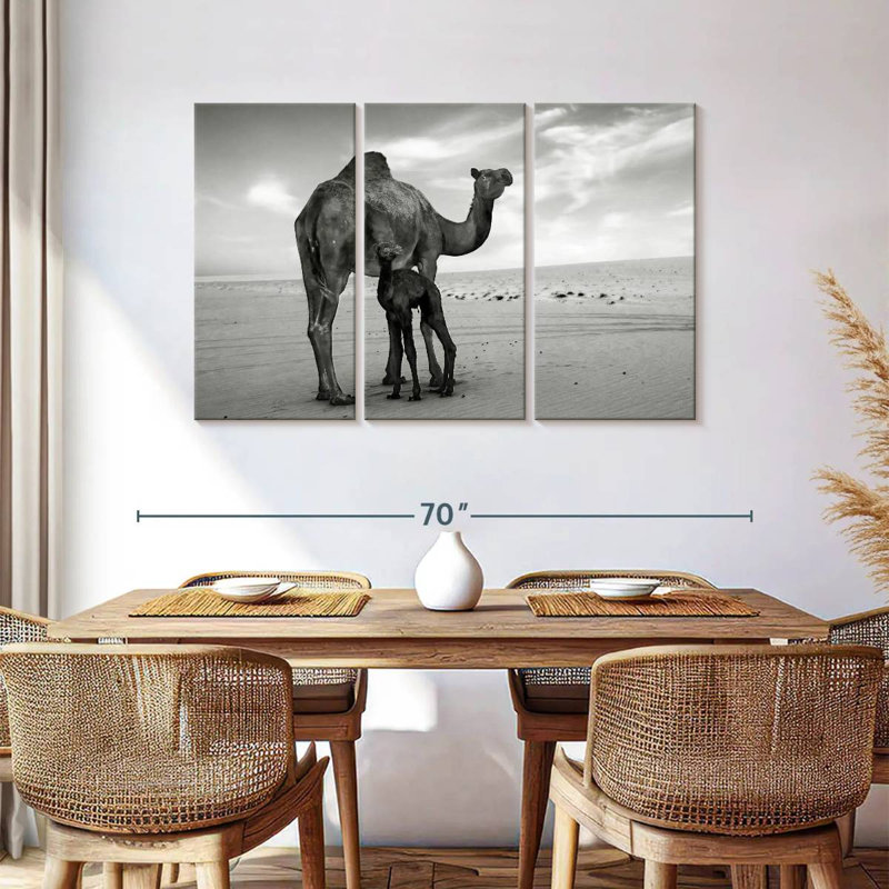 Brampt Monochrome Camels, 36" H x 57" W