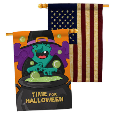 Drapeau de maison 40 po x 28 po Time for Halloween