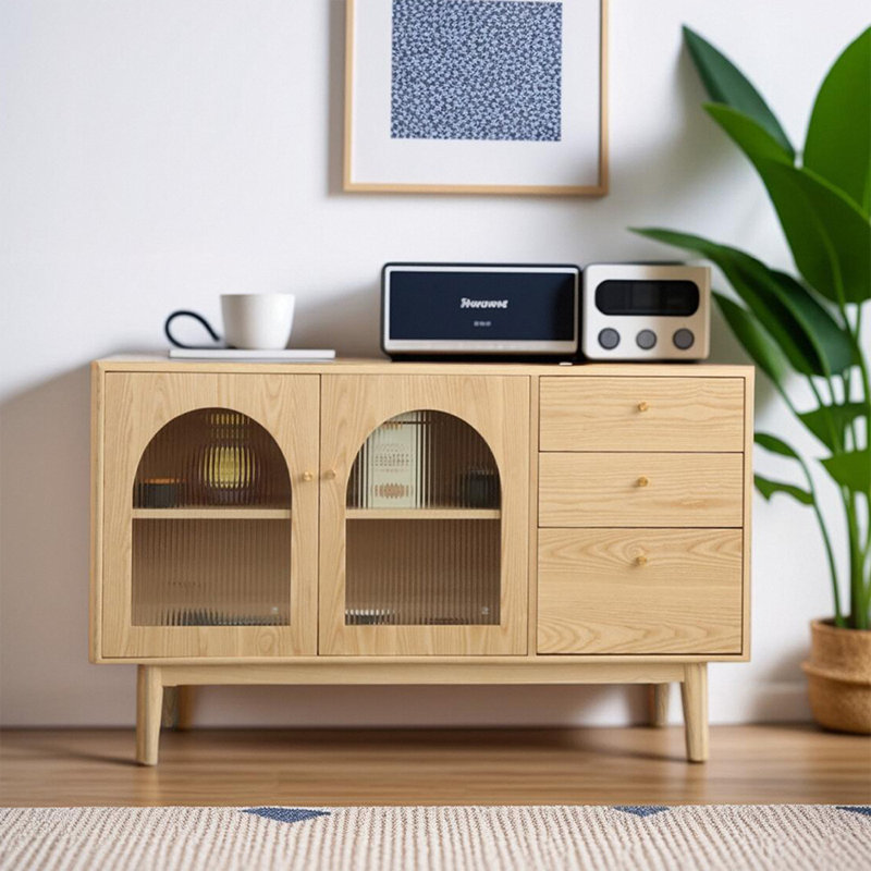 Vitrine en bois crème