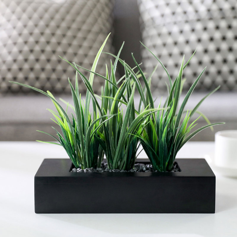 23cm Faux Plant in Manufactured Wood Planter